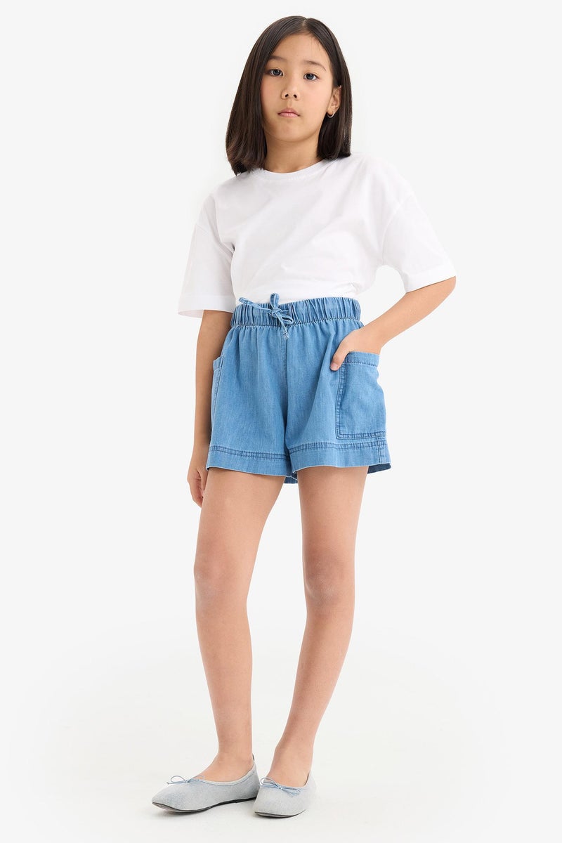 DeFacto Blue Girl Girl Denim Shorts Casual - Image 4